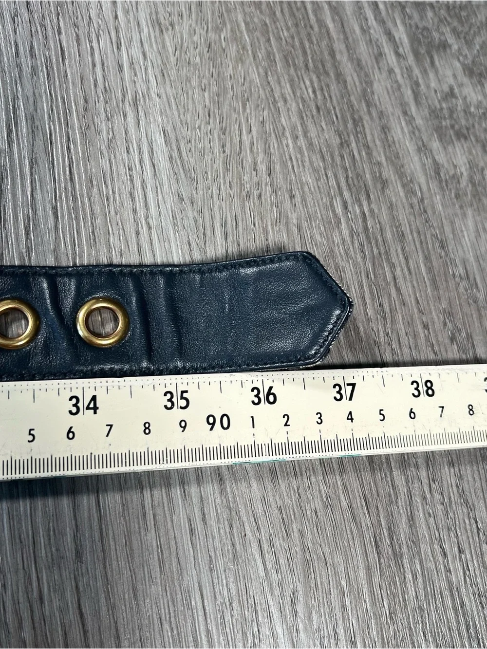 Dior Diorquake Size 85cm Navy Blue Oblique Canvas Gold Logo Buckle Belt Italy - Picture 7 of 13